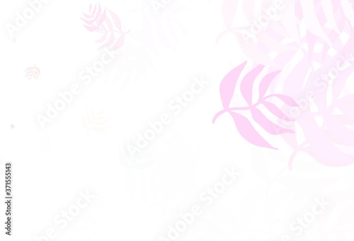 Light Pink, Yellow vector elegant background with leaves.