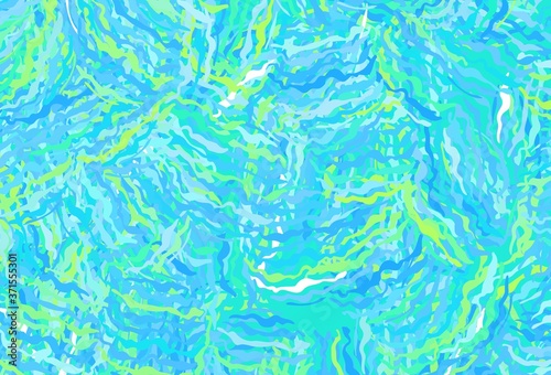 Light Blue, Green vector background with curved lines.