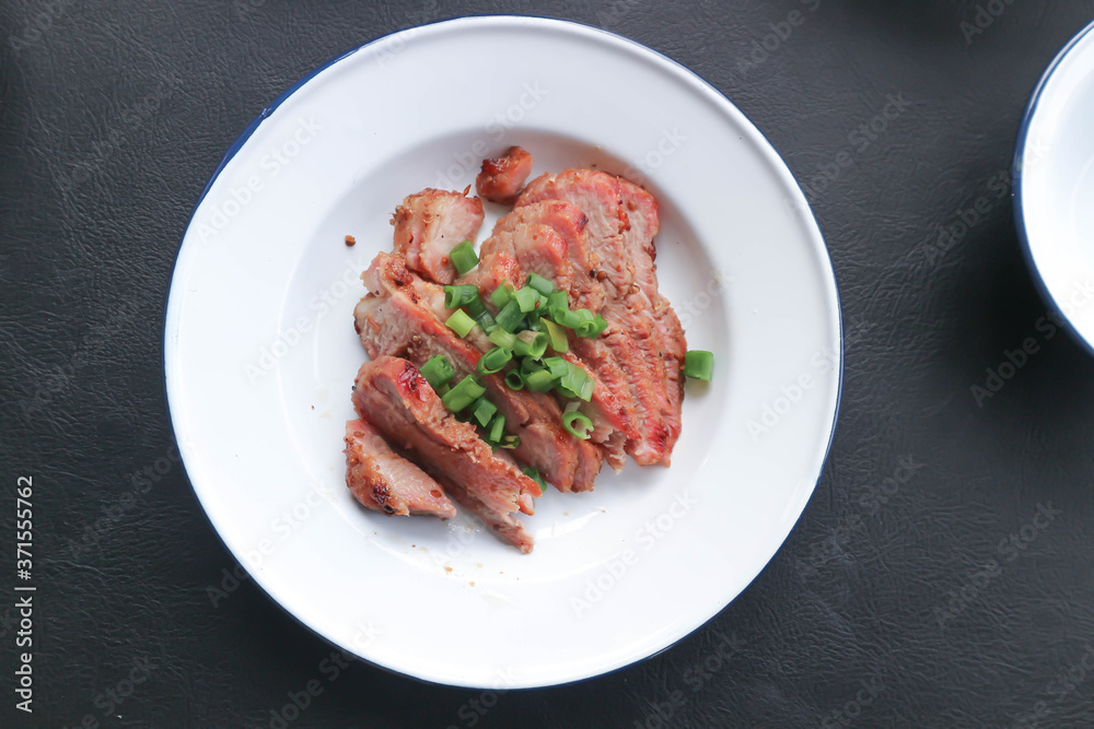 grilled pork , pork steak or sliced pork grilled pork , pork steak or sliced pork