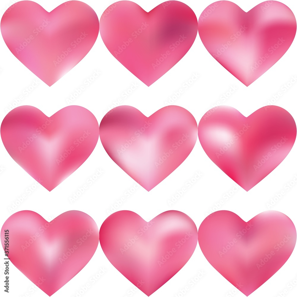 Set of mesh backgrounds hearts.