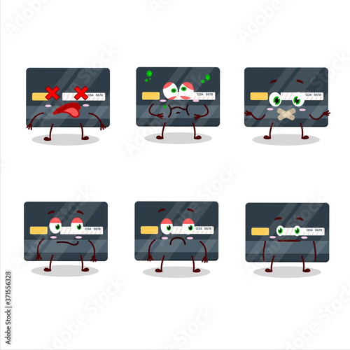 Credit card cartoon character with nope expression