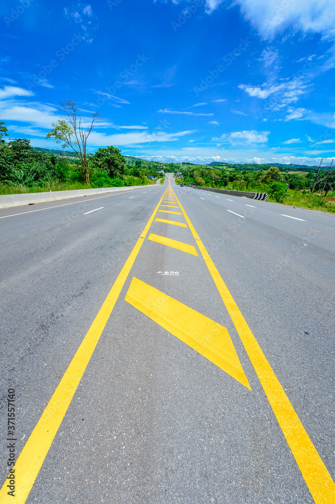 Fototapeta premium Beautiful path Beautiful nature To Khao Kho District Phetchabun Province, Thailand