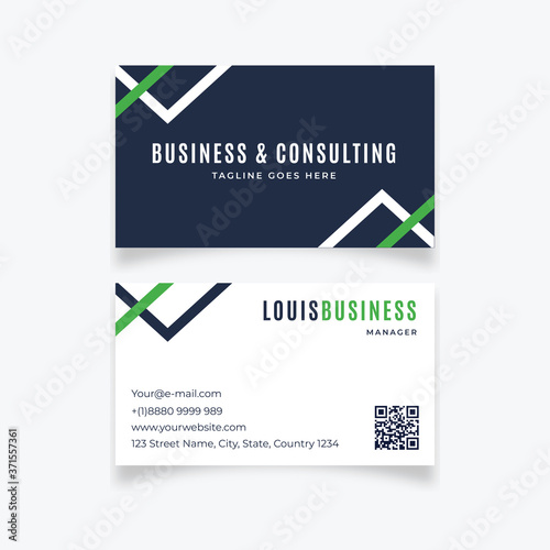 Modern blue diagram minimalist business card design template eps10