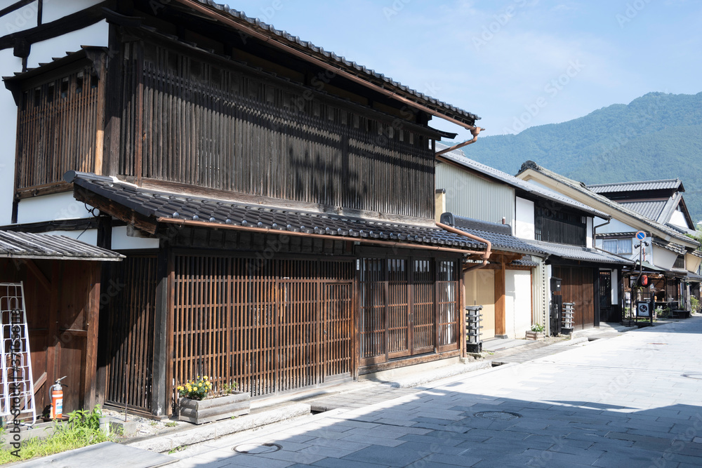 Townscape of Yanagimachi in Ueda Station on Hokkoku Road, in Ueda CIty, Nagano Prefecture Townscape of Yanagimachi in Ueda Station on Hokkoku Road, in Ueda CIty, Nagano Prefecture