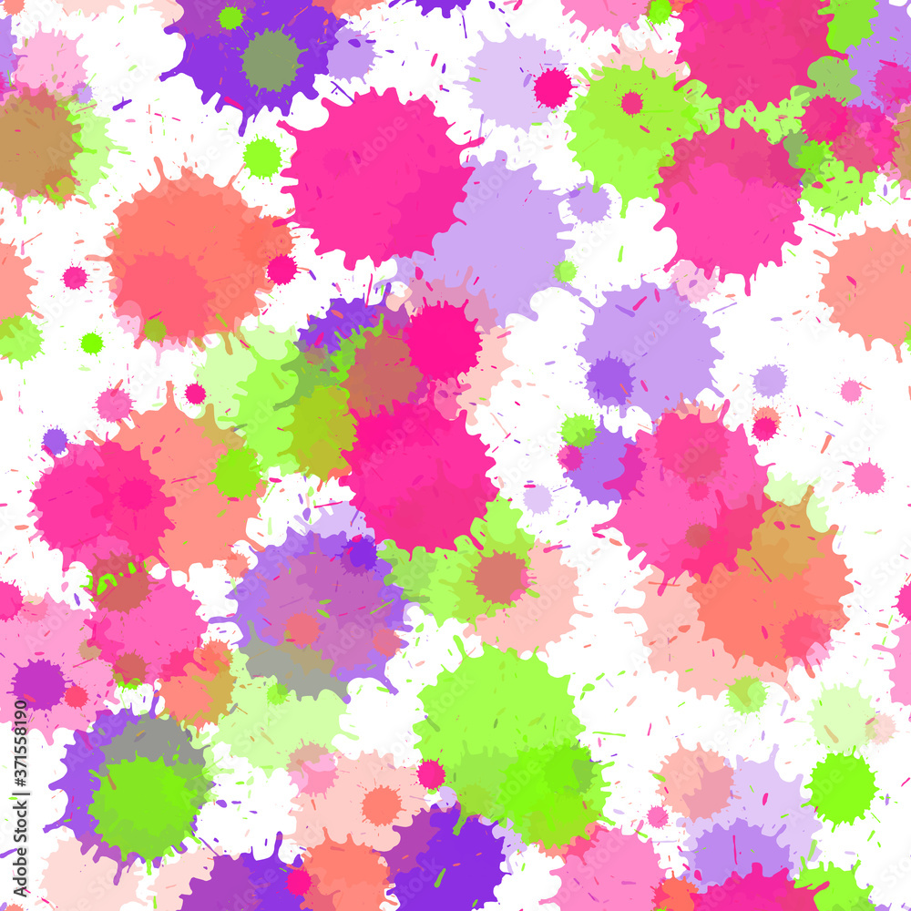 Paint stains seamless splatter, spray blots, spots Paint stains seamless splatter, spray blots, spots