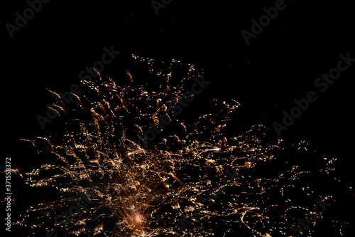 Abstract firework burst created using intentional camera moverment