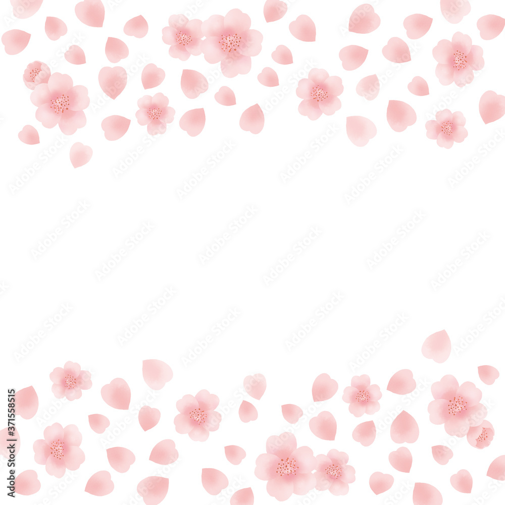 ふんわりした水彩タッチの桜のイラスト