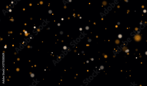 Abstract, Bokeh light, dust, star on dark or black background
