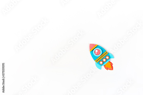 Free Download Rocket paper craft. Back to school education. White background - GFXLoad