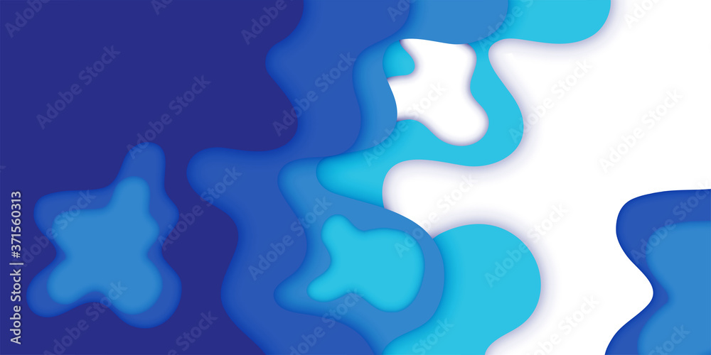 abstract blue paper cut background