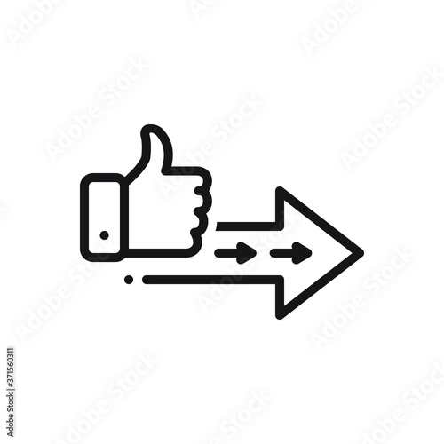 Black line  icon for proceed