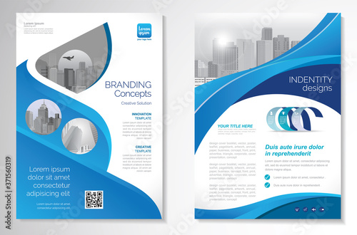 Template vector design for Brochure, AnnualReport, Magazine, Poster, Corporate Presentation, Portfolio, Flyer, infographic, layout modern size A4, Front and back, Easy to use and edit.