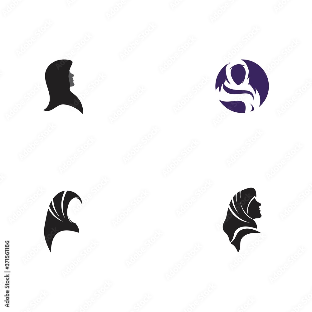 Set Muslimah hijab Logo template Set Muslimah hijab Logo template