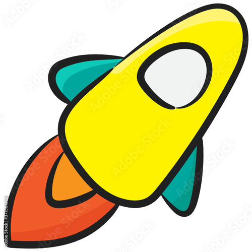 
Missile, rocket launcher icon in flat design.
