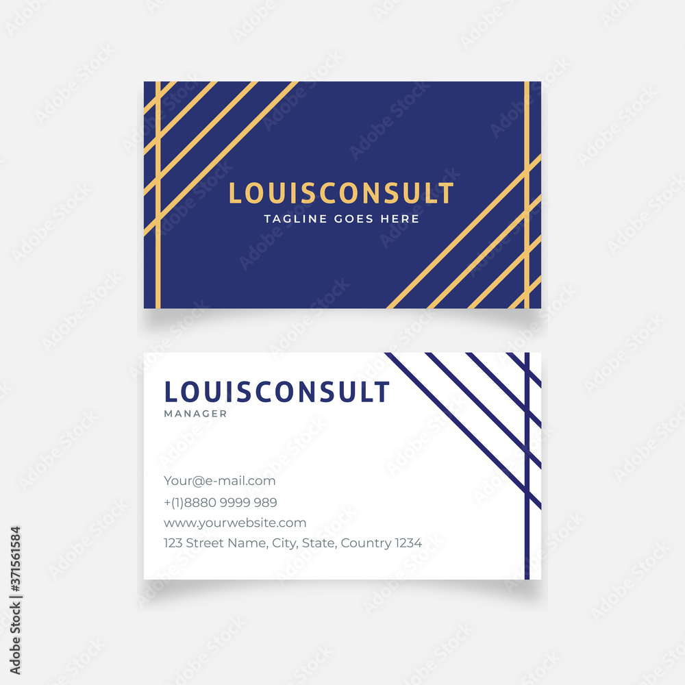 Minimalist gold outline business card design template