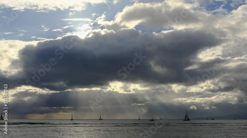 Sunset from Waikiki Beach, Oahu, Hawaii