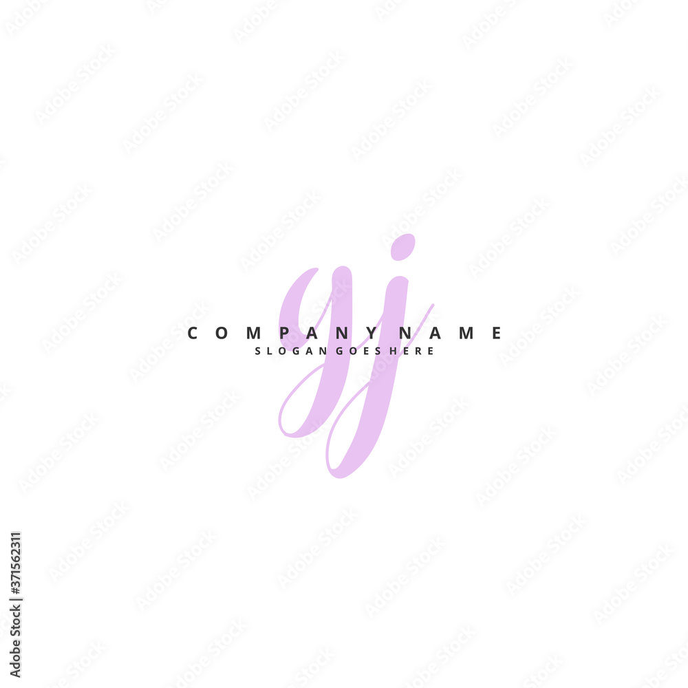 G J GJ Initial handwriting and signature logo design with circle. Beautiful design handwritten logo for fashion, team, wedding, luxury logo.