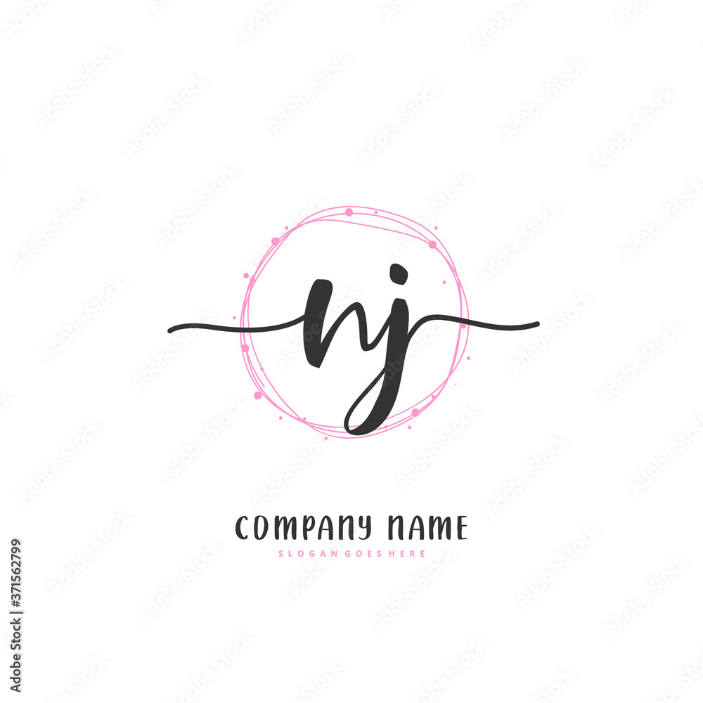 N J NJ Initial handwriting and signature logo design with circle. Beautiful design handwritten logo for fashion, team, wedding, luxury logo. N J NJ Initial handwriting and signature logo design with circle. Beautiful design handwritten logo for fashion, team, wedding, luxury logo.