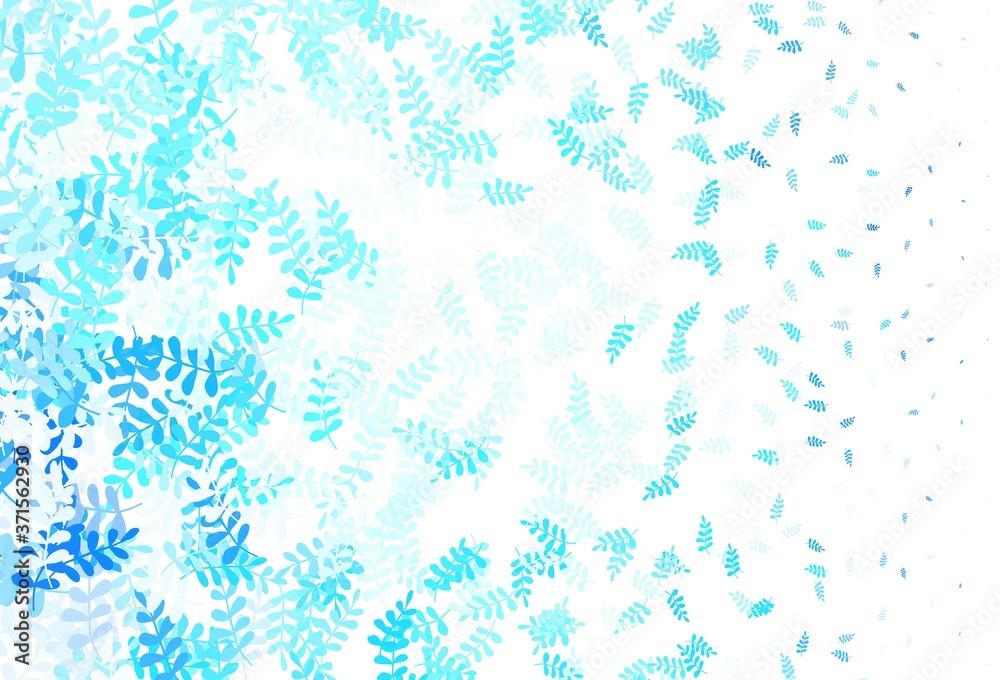 Light BLUE vector abstract design with leaves. Light BLUE vector abstract design with leaves.