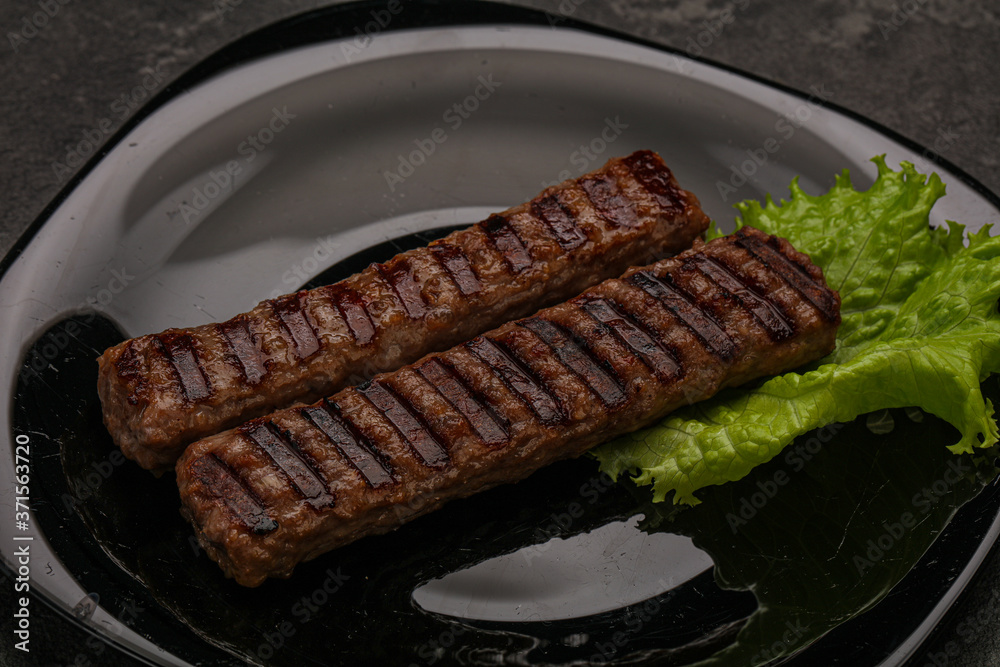 Two Grilled kebeb beef sausages