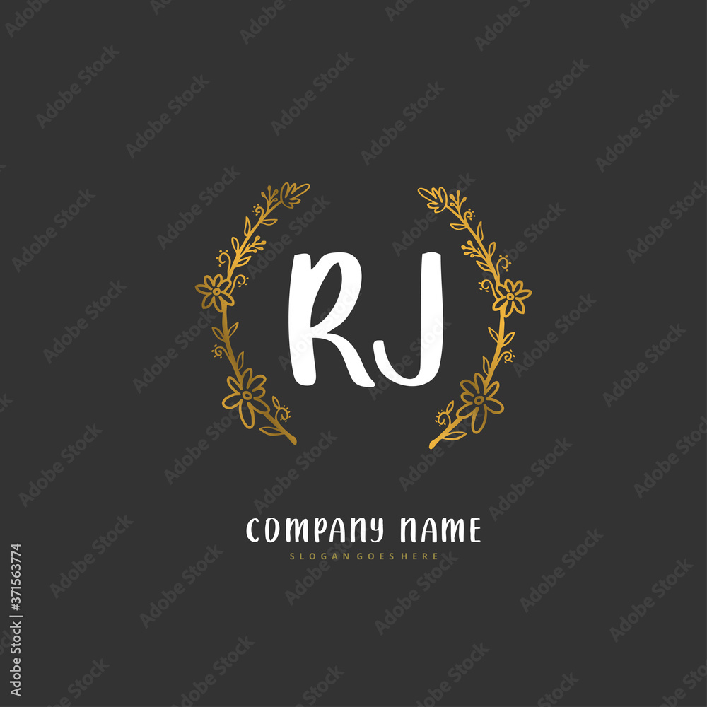 R J RJ Initial handwriting and signature logo design with circle. Beautiful design handwritten logo for fashion, team, wedding, luxury logo. R J RJ Initial handwriting and signature logo design with circle. Beautiful design handwritten logo for fashion, team, wedding, luxury logo.