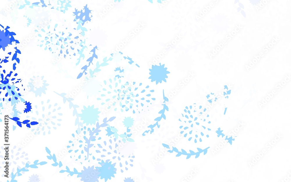 Light Blue, Yellow vector doodle background with flowers Light Blue, Yellow vector doodle background with flowers