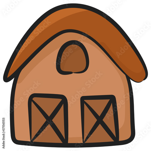 
Flat design of farmhouse icon, barn vector 
