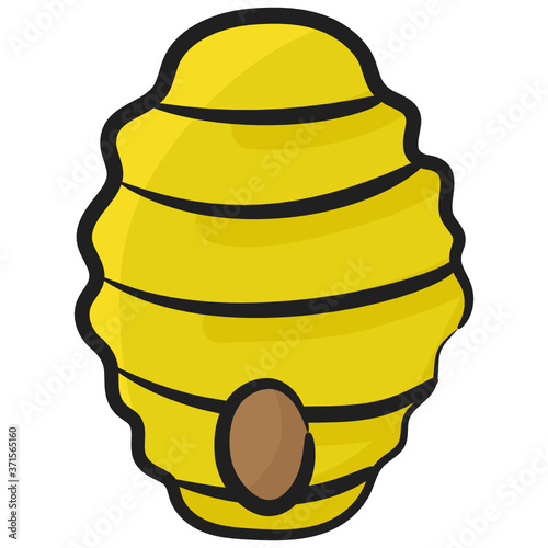 
Colonial bees preserved honey in beehive, flat style 
