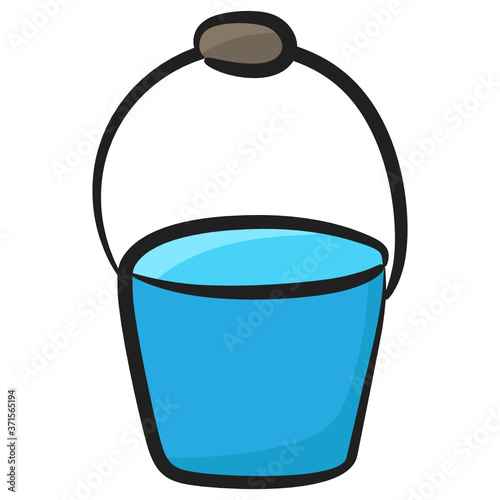 
Doodle design of bucket icon, editable vector 
