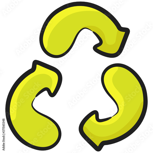 
Doodle design of recycle icon, editable vector 
 photo