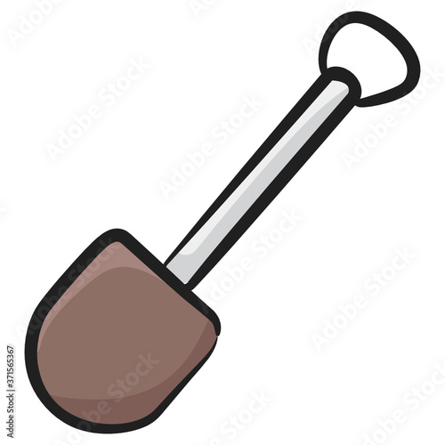 
A bard blade spading tool, doodle style of shovel icon
