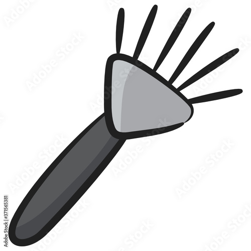 

A portable flash light, torch icon in doodle design
