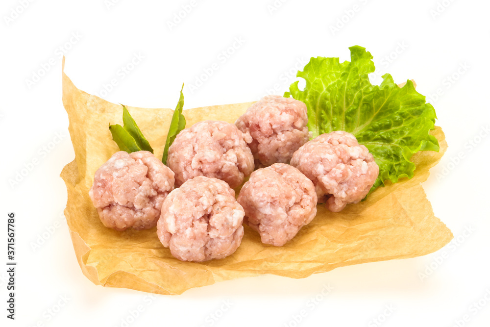 Homemade raw pork minced meatball for cooking Homemade raw pork minced meatball for cooking