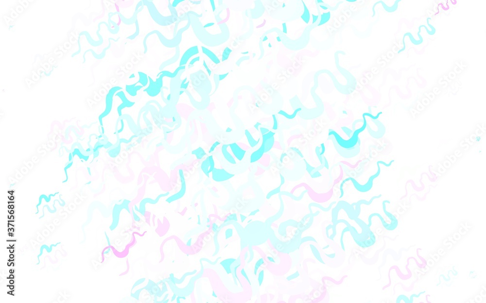 Light Pink, Blue vector texture with bent lines.