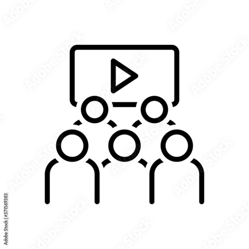 Black line  icon for audience