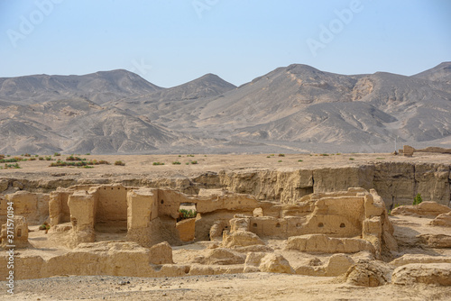 Ancient city ruins of Jiaohe or Yarkhoto dating back to 100 BC in Turpan, Xinjiang, China photo