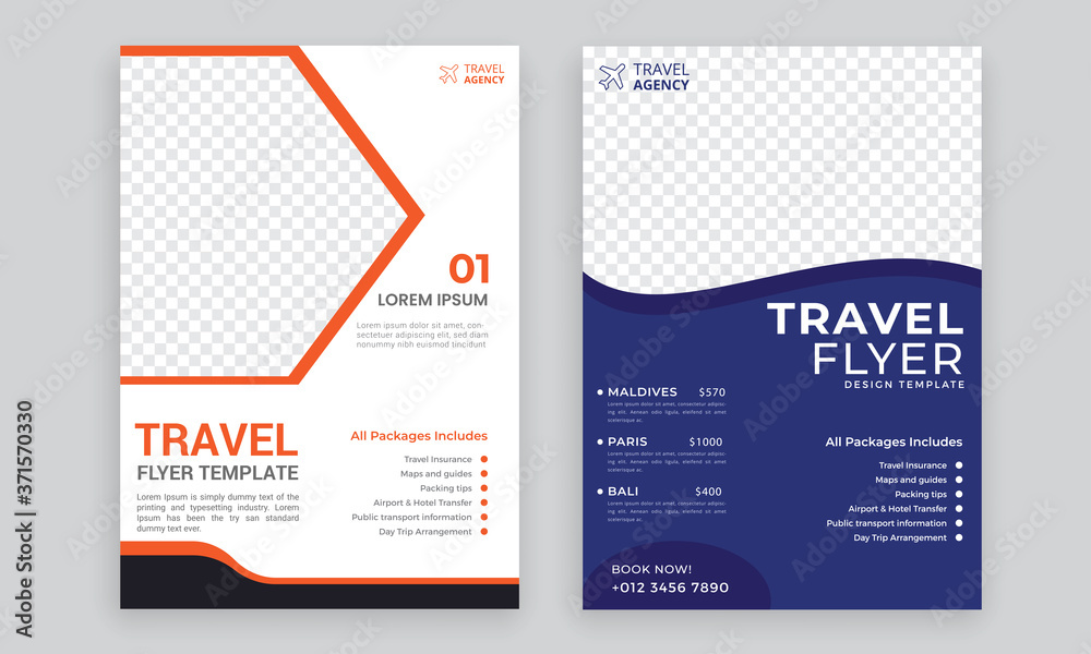 Travel Agency Flyer or Poster Design, Creative Template, Banner or ...