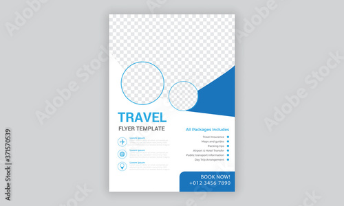 Travel Agency Flyer or Poster Design, Creative Template, Banner or Flyer design for Tour and Travel concept 