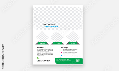 Travel Agency Flyer or Poster Design, Creative Template, Banner or Flyer design for Tour and Travel concept 