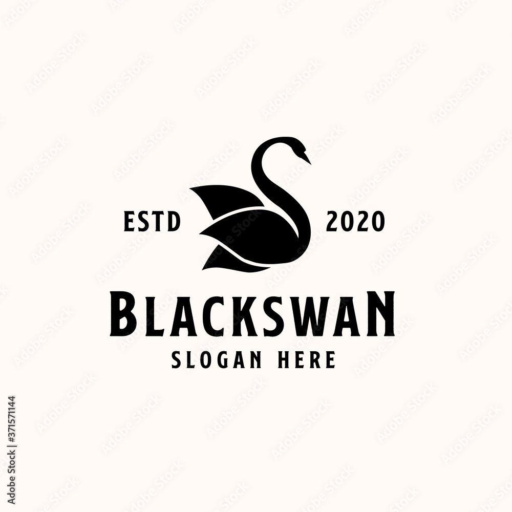 Black swan logo template. vector logo Black swan logo template. vector logo