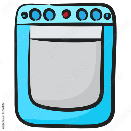 
Baking oven vector style, icon design of home appliance in doodle style 
