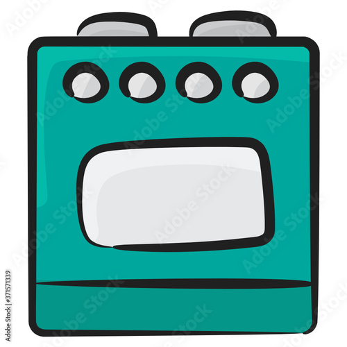
Cooking stove, gas stove for cooking food, editable icon of home appliance 
