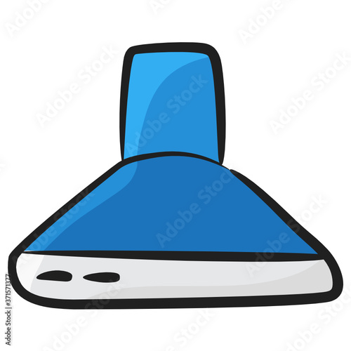 
An exhaust called kitchen hood used in kitchen setting, hand drawn vector of extractor hood 
