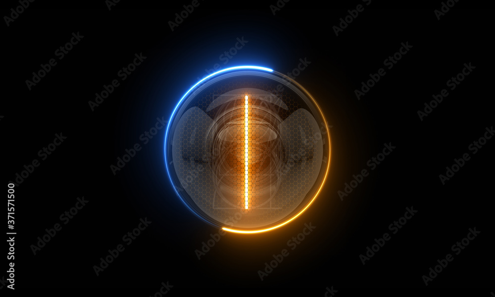 One. Digit 1. Nixie tube indicator digit. Gas discharge indicators and lamps. 3D. 3D Rendering One. Digit 1. Nixie tube indicator digit. Gas discharge indicators and lamps. 3D. 3D Rendering