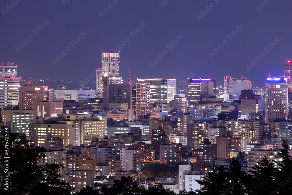 札幌市　旭山記念公園からの美しい夜景