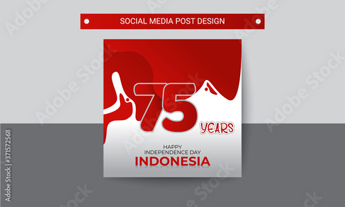 75 year Indonesia independence day  social media post design photo