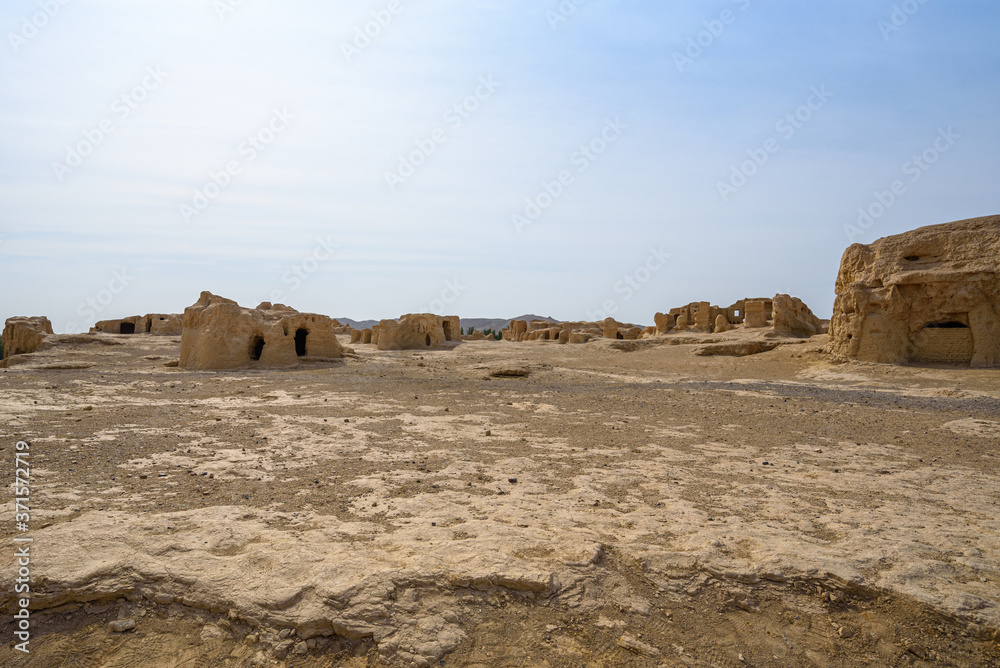 Ancient city ruins of Jiaohe or Yarkhoto dating back to 100 BC in Turpan, Xinjiang, China Ancient city ruins of Jiaohe or Yarkhoto dating back to 100 BC in Turpan, Xinjiang, China