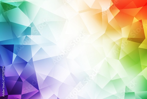 Light Multicolor vector triangle mosaic texture.