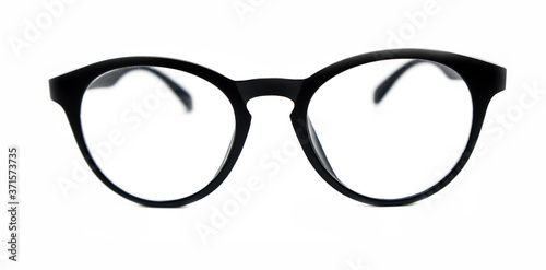 Black Eye Glasses Isolated on White. 