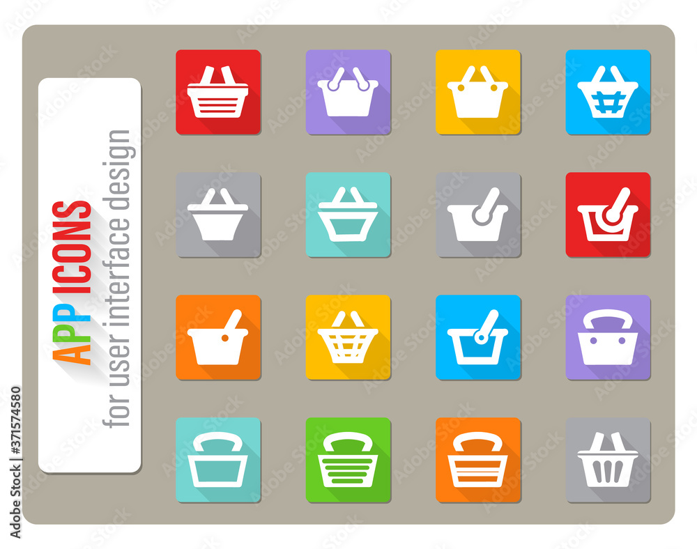 basket icon set basket icon set
